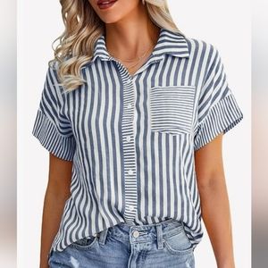 Cute striped button down, relaxed fit